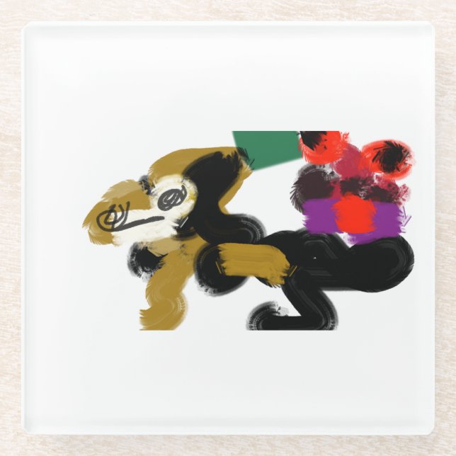 king charles spaniel glass coaster (Front)