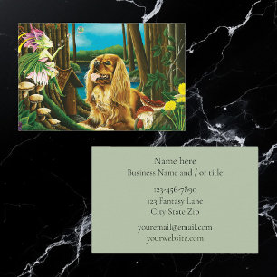 King Charles Spaniel Sprite Fantasy Business Card