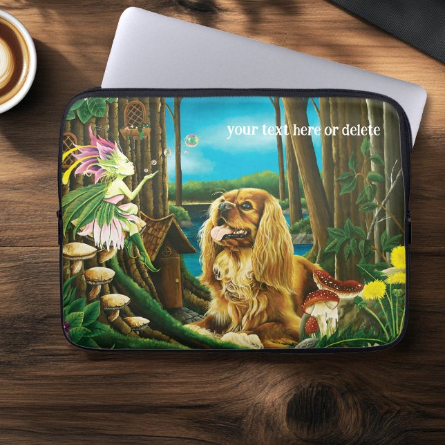King Charles Spaniel Sprite Fantasy Laptop Sleeve (Creator Uploaded)