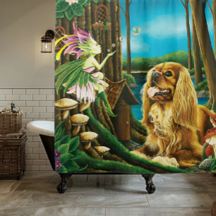 King Charles Spaniel Sprite Fantasy Shower Curtain