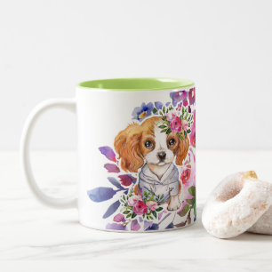King Charles Spaniel with Flowers Classic Mug