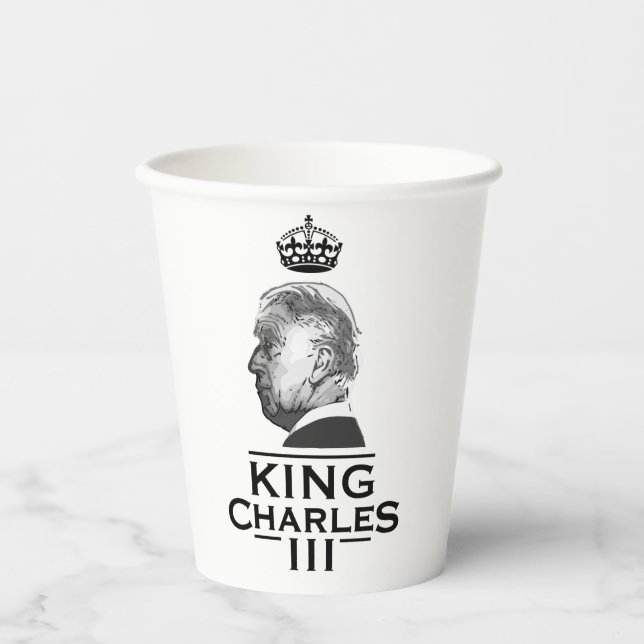 King Charles Third Coronation  Paper Cups (Front)