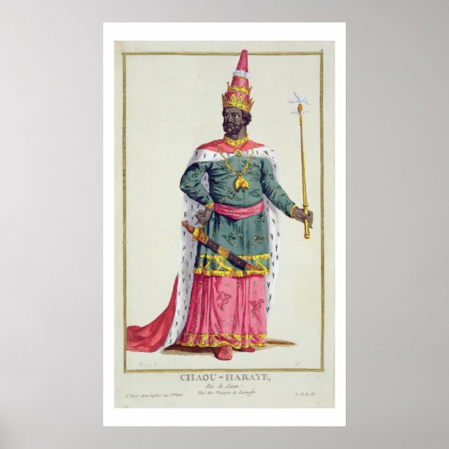 King Chau-Haraye of Siam from 'Receuil des Estampe Poster (Front)