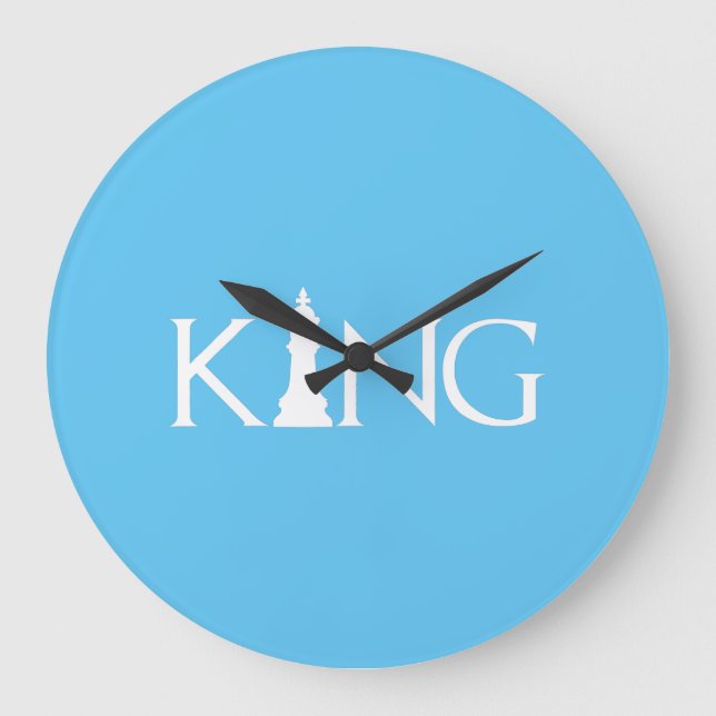 King Chess Piece Halloween Costume Chess Lover Large Clock (Front)