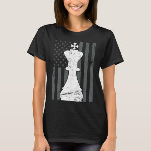 King Chess Piece USA Flag Mens Womens Chess Playe T-Shirt