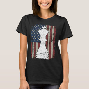King Chess Piece USA Flag Womens Mens Chess Playe T-Shirt