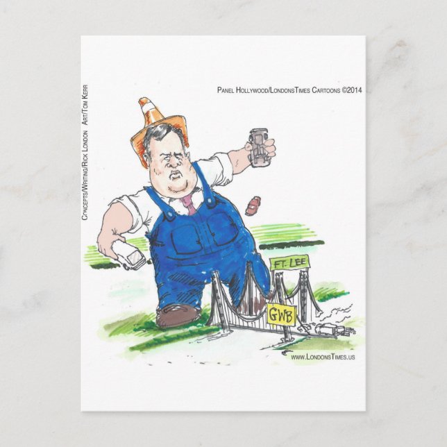 King Christie & GW Bridge Funny Postcard (Front)