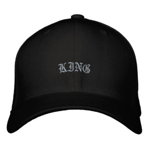 King Classic Look Elegant Handsome Sleek Black Embroidered Hat