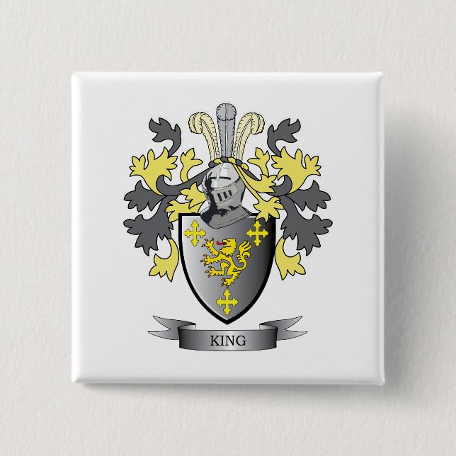 King Coat of Arms 15 Cm Square Badge (Front)