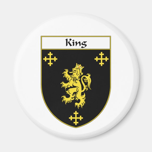 King Coat of Arms/Family Crest Magnet (Front)