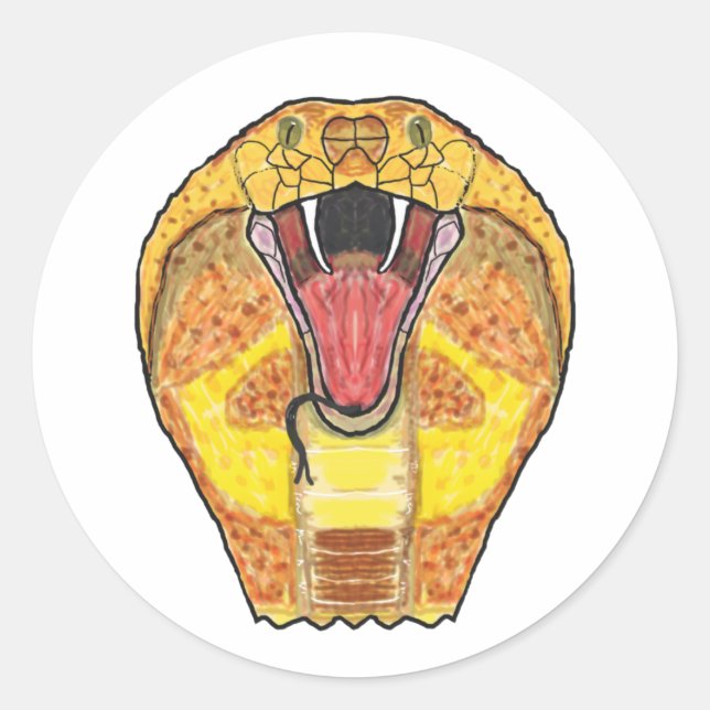 King Cobra Classic Round Sticker (Front)