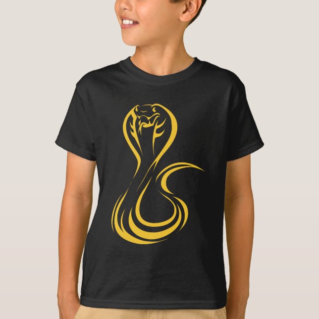 King Cobra in Swish Drawing Style T-Shirt (Front)