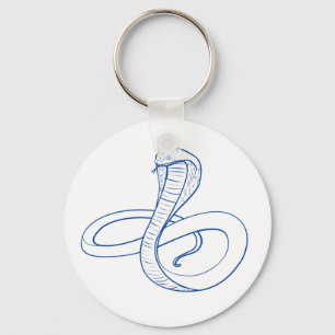King Cobra Snake Blue Boa Venomous  Key Ring