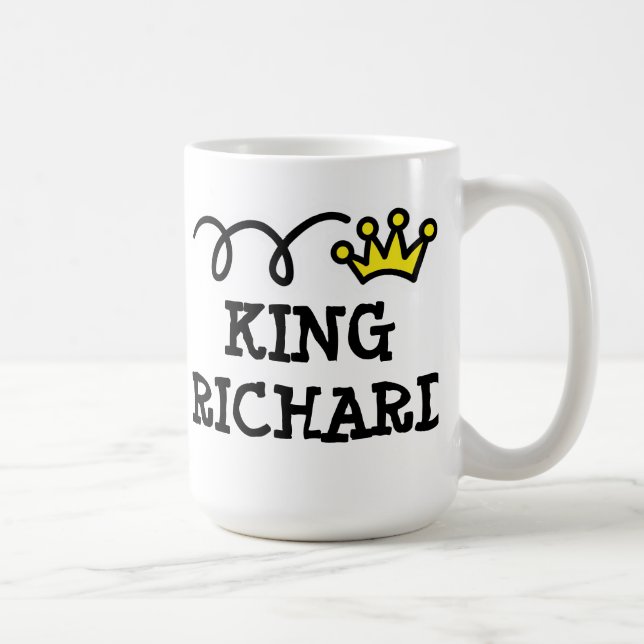 King coffee mug with personalised name (Right)
