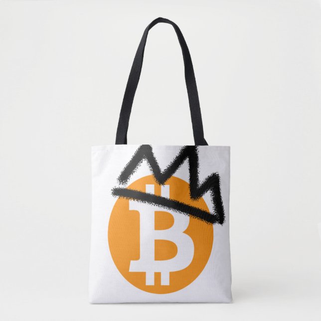 KING COIN _Bitcoin_Black Crown Tote Bag (Front)