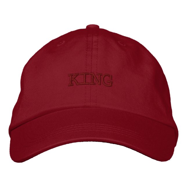 KING Cool Handsome Elegant-Hat Nice Red Colour Embroidered Hat (Front)