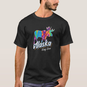 King Cove Alaska Usa Colourful Moose Art Vacation  T-Shirt