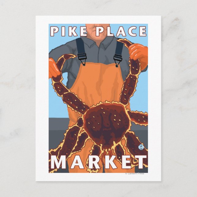 King Crab Fisherman - Pike Place Market, Seattle Postcard (Front)