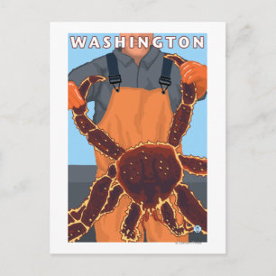 King Crab Fisherman - Washington Postcard