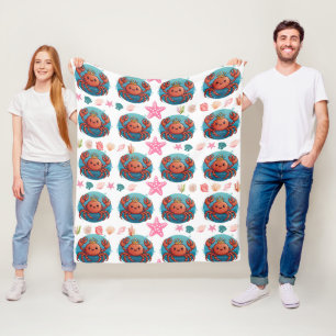 King Crab Princess Pattern Fleece Blanket