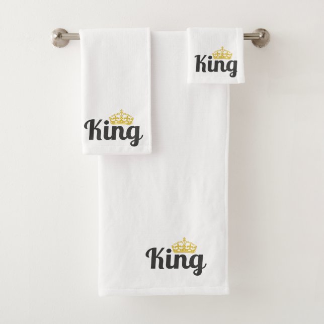 King crown anniversary gift husband bath towel set (Insitu)