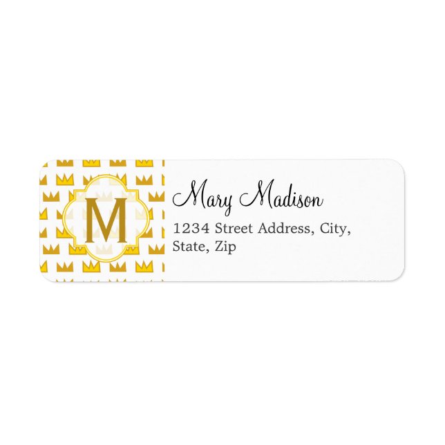King Crown Art Return Address Label (Front)
