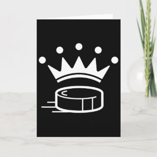King Crown Hockey Puck Funny For Player Coach Fan Card