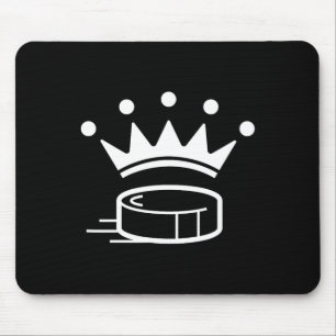 King Crown Hockey Puck Funny For Player Coach Fan Mouse Pad