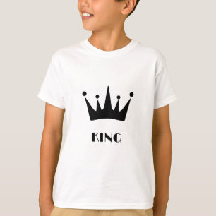 KING Custom Text Black Colour Crown Kids Basic  T-Shirt