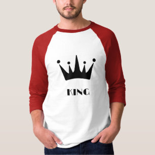 King Custom Text Crown Image Basic 3/4 Sleeve T-Shirt