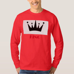 King Custom Text Crown Image Deep Red Long Sleeve T-Shirt