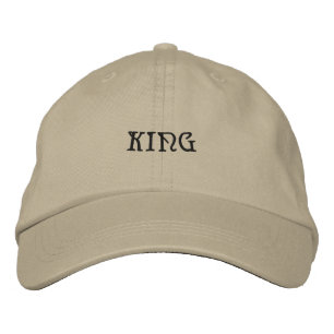 KING Custom Text Name Printed Astra Font Khaki-Hat Embroidered Hat