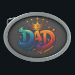 King Dad Crown Graffiti Crowned with Love & Pride Belt Buckle<br><div class="desc">He's not just a dad — he's the KING of your heart! Celebrate his love,  strength & endless support with this bold graffiti crown tee. The perfect gift for the coolest dad ever on Father’s Day,  his birthday,  or just because he deserves it. #KingDad - Belt buckle</div>