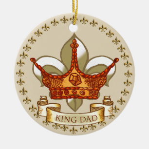 King Dad Royal Crown  Ceramic Ornament