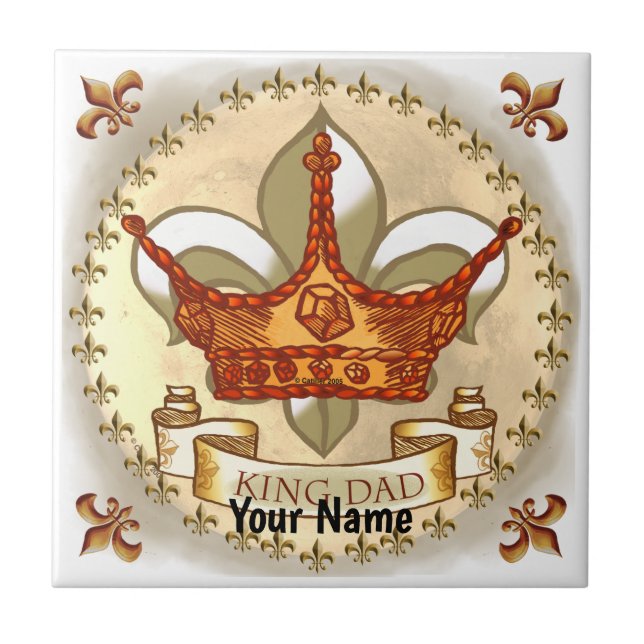 King Dad Royal Crown   Ceramic Tile (Front)
