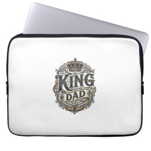 King Dad Vintage Engraving Father's Day Shirt_1 Laptop Sleeve