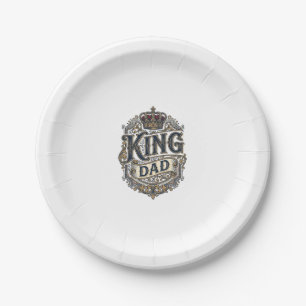 King Dad Vintage Engraving Father's Day Shirt_1 Paper Plate