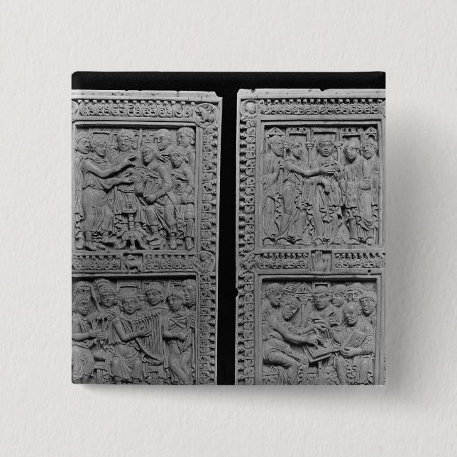 King David commissioning and singing the 15 Cm Square Badge (Front)