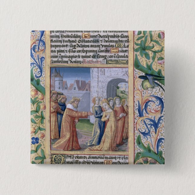 King David coveting Bathsheba 15 Cm Square Badge (Front)