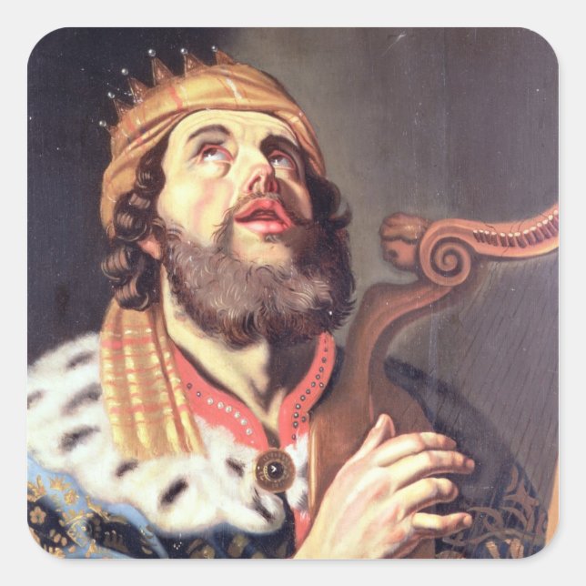 King David (panel) Square Sticker (Front)