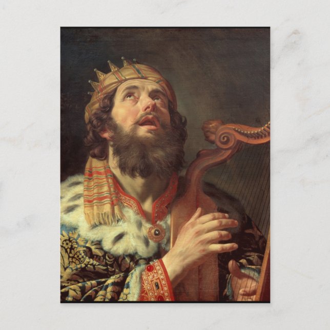 King David Playing the Harp Postcard (Front)