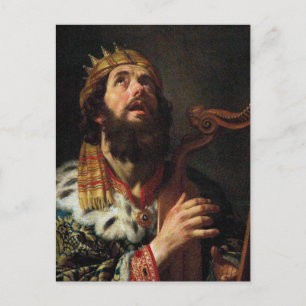 'King David Playing the Harp' Postcard