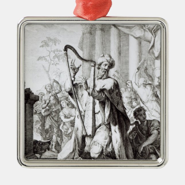 King David Playing the Lyre Metal Ornament (Front)