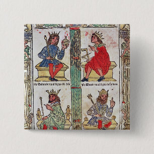 King David, Solomon, Luba and Turnis 15 Cm Square Badge