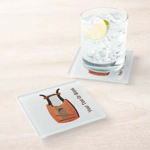 King David's Harp Glass Coaster