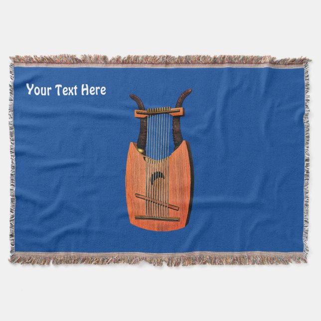 King David's Harp Throw Blanket (Front)