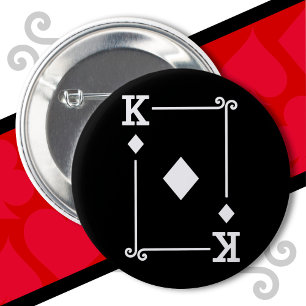 King Diamonds Card Costume Playing Cards King 6 Cm Round Badge