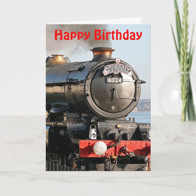 King Edward 1 Steam Engine Happy Birthday Card (Front)