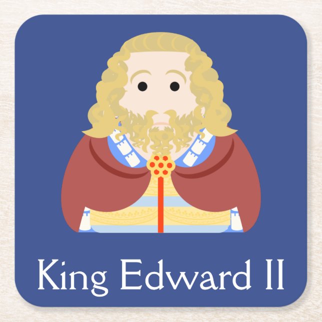 King Edward II of England Square Paper Coaster (Front)