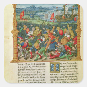 King Edward III Waging War at the Battle of Square Sticker